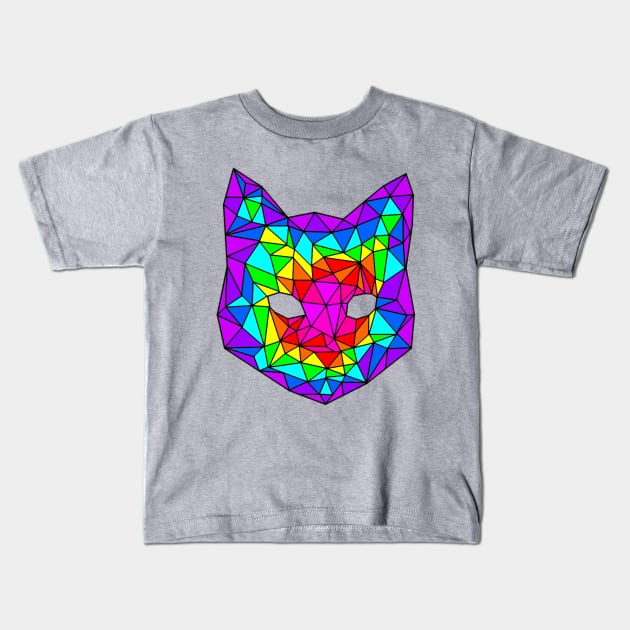 Geometric Cat Kids T-Shirt by Kattatronic